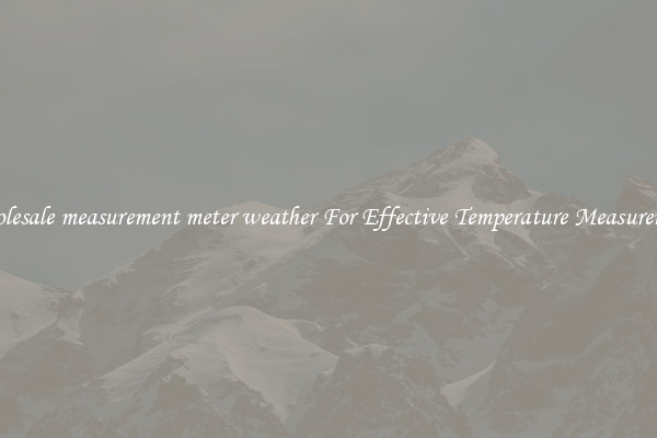 Wholesale measurement meter weather For Effective Temperature Measurement