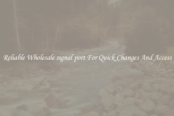 Reliable Wholesale signal port For Quick Changes And Access