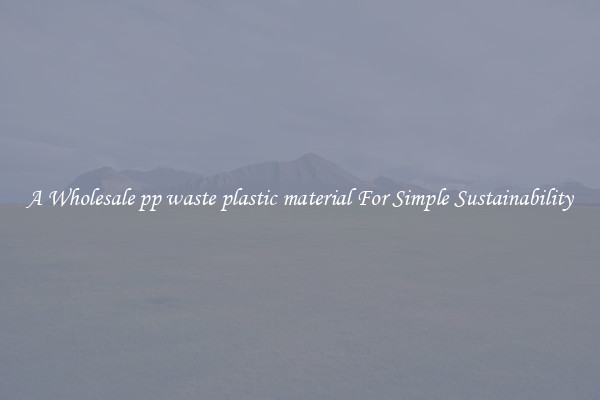  A Wholesale pp waste plastic material For Simple Sustainability 