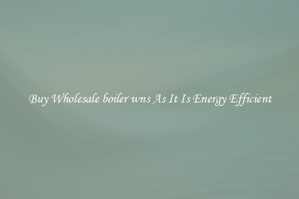Buy Wholesale boiler wns As It Is Energy Efficient