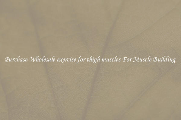 Purchase Wholesale exercise for thigh muscles For Muscle Building.