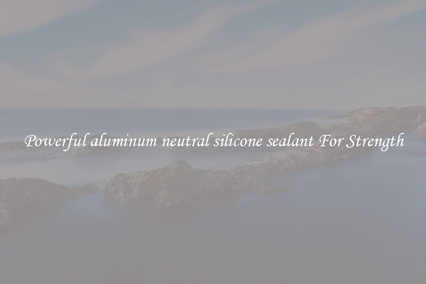 Powerful aluminum neutral silicone sealant For Strength