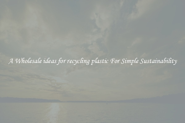  A Wholesale ideas for recycling plastic For Simple Sustainability 