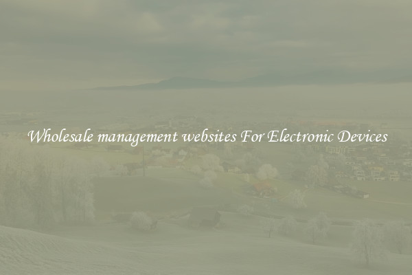 Wholesale management websites For Electronic Devices